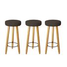 Kit 3 Banquetas Decorativas 78cm com Pés Pálito Italian Marrom - Mafer