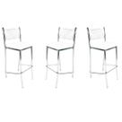 Kit 3 Banquetas EMPILHÁVEL cromada Altura 65cm assento branco - Poltronas do Sul Kit 3 Banquetas EMPILHÁVEL cromada Altura 65cm assento branco - Poltronas do Sul