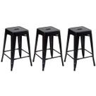 Kit 3 Banquetas Laráz Iron Tolix média 61 cm - Preto Kit 3 Banquetas Laráz Iron Tolix média 61 cm - Preto