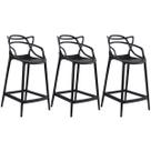 Kit 3 Banquetas Laráz Master Allegra 66cm - Preto Kit 3 Banquetas Laráz Master Allegra 66cm - Preto