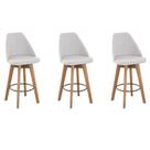 Kit 3 Banquetas Maya Gourmet Giratória-tamanho Médio 62 Cm Do Chão Até O Assento-tecido Linho