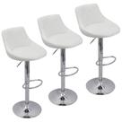 Kit 3 Banquetas Milano Carmel Estofada Giratória c/ Regulagem - Branco Kit 3 Banquetas Milano Carmel Estofada Giratória c/ Regulagem - Branco