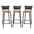 Kit 3 Banquetas Para Bancada 60cm Preta Junco Preto Balcão Ilha Bistrô Bar Cozinha Gourmet Área de Lazer Piscina Kit 3 Banquetas Para Bancada 60cm Preta Junco Preto Balcão Ilha Bistrô Bar Cozinha Gourmet Área de Lazer Piscina