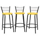Kit 3 Banquetas Para Bancada Flórida Preta 60cm Bistrô Bar Cozinha Gourmet Balcão Ilha Área de Lazer Piscina