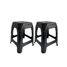 Kit 3 Banquetas Plásticas Pretas Reforçadas Banco Multiuso Resistente, Suporta Até 120kg