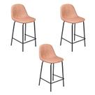 Kit 3 Banquetas Tânia Pu 65cm Marrom Vintage