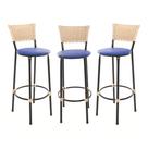 KIT 3 Banquetas Tricô Náutico BEGE Alta Bancada Balcão Cozinha Area de Lazer