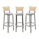 KIT 3 Banquetas Tricô Náutico BEGE Alta Bancada Balcão Cozinha Area de Lazer