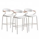 Kit 3 Banquetas Zyon Alta Cozinha,Ilha ou Bancada Americana Fixa Metal- Tecido Cora 02