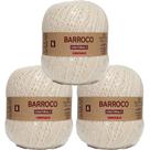 Kit 3 Barbante Cru Barroco Natural Espessura Fio N 6 com 791 Metros e 100% Algodão Circulo para Crochê, Tricô, Tear, Amigurumi e Artesanato