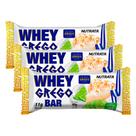 Kit 3 Barra de Proteína Whey Grego Bar Nutrata Sabor Torta de Limão com 11g de Proteína 40g