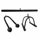 Kit 3 Barras Puxadores Triceps Pulley Corda Reto E Triangulo