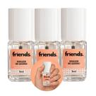 Kit 3 Base de Esmalte Fortalecedora Unhas Fracas Quebradiças Ninguém me Quebra Friends 9ml