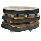 Kit 3 Bases Rústicas Longilíneas Madeira Pezinhos 20 a 23cm