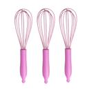 Kit 3 Batedor Fouet Profissional 23cm Silicone Para Massa