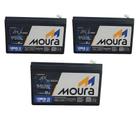 Kit 3 Bateria Moura 12mva12 Patinete Eletrica Ciclo Profundo 12v 12ah