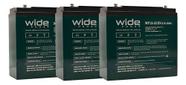 Kit 3 Bateria Wide 12v 25ah Ciclo Profundo 6dzm 18, 6dzm 20