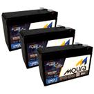 Kit 3 Baterias Estacionárias Moura 12MVA-7 7AH 12V VRLA AGM Nobreak
