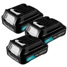 Kit 3 Baterias Íons de Lítio 12V 1.5Ah BL1016 197413-5 Makita
