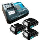Kit 3 Baterias Íons Lítio 12V 1.5Ah BL1016 Makita e Carregador de Bateria DC10SB