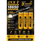 Kit 3 Baterias Recarregáveis JYX 18650 9800mAh 3,7V Liion Alta Capacidade Original