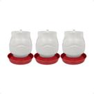 Kit 3 Bebedouro Para Aves Plastico Com Rosca 3,5 litros