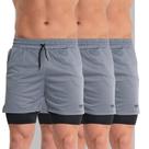 KIT 3 Bermuda Academia Masculina 2em1 com Proteção Uv Shorts Duplo de Compressão pra Treino Futebol