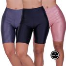 Kit 3 Bermuda Fitness de Academia 3D Feminino Sofia- c12 KIT 3 BERMUDA SOFIA PRETA CINZA ROSÊ