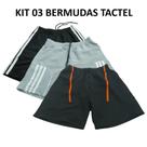 Kit 3 Bermuda Masculina 38 ao 44 - Tactel, Academia, Futebol, Caminhada e Dia a Dia