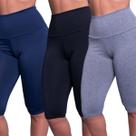 KIT 3 Bermudão Suplex Liso Bella Fiore Roupa para Academia Treino Moda Fitness Musculação