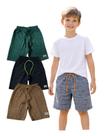 Kit 3 Bermudas De Verão Infantil Juvenil Menino