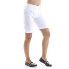 Kit 3 Bermudas Em Brim Leve 100%algodão - Babá Cuidadora Cor:BrancoTamanho:G Kit 3 Bermudas Em Brim Leve 100%algodão - Babá Cuidadora Cor:BrancoTamanho:G