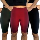 Kit 3 Bermudas Femininas Justas Elástico Lisas Cores Sortidas Suplex Pp ao Plus Size Kit 3 Bermudas Femininas Justas Elástico Lisas Cores Sortidas Suplex Pp ao Plus Size