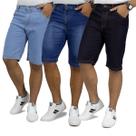 Kit 3 Bermudas Masculinas Jeans Com Lycra