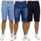Kit 3 Bermudas Masculinas Jeans Com Lycra Qualidade Prime
