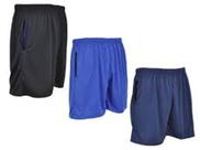 Kit 3 Bermudas Masculinas Poliéster Leve c Bolsos e Cordão Regulagem P ao G3 Plus Size