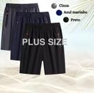 Kit 3 Bermudas Plus Size Dry Fit Seda Gelada Premium