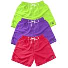Kit 3 Bermudas Short Praia Neon Mauricinho Verão Cordão 016