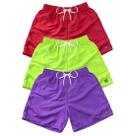 Kit 3 Bermudas Short Praia Neon Mauricinho Verão Cordão 021