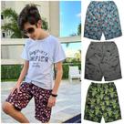 Kit 3 Bermudas Tactel Elástico Infantil Juvenil Masculina