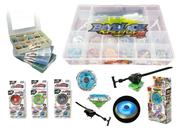 Kit 3 Beyblade Pião de Luz Led 3 Lançador + Maleta Bey blade
