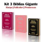 Kit 3 Biblias Sagrada Letra Gigante - Palavras de Jesus em Vermelho - C/ Harpa Kit 3 Biblias Sagrada Letra Gigante - Palavras de Jesus em Vermelho - C/ Harpa