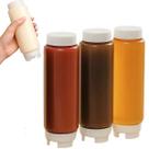 Kit 3 Bisnaga de 1 Litro Graduada Grande com Bico Invertido Estilo FIFO Para Caldas Molhos Ketchup Maionese Mostarda Mel