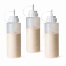 Kit 3 Bisnaga Profissional 600ml com Marcador ideal p/ Molhos
