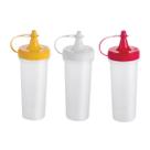 Kit 3 Bisnagas 250ml Molho Ketchup Maionese Mostarda Lanches Lanchonete Bar Restaurante Reutilizável