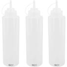 Kit 3 Bisnagas Plásticas 1L Flexíveis Weck para Molhos Caldas Maionese Transparente