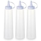 Kit 3 Bisnagas Plásticas Grandes 400ml para Molhos Maionese Plasvale Lanchonete Bar
