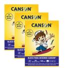 Kit 3 Bloco Canson A4 Desenho 140g 20 Fls Branco 210x297mm Kit 3 Bloco Canson A4 Desenho 140g 20 Fls Branco 210x297mm