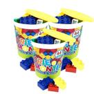 Kit 3 Blocos De Montar Educativo Infantil Brinquedo 44 Pçs