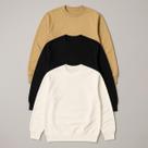 Kit 3 Blusa de Frio Gola Careca Unissex Algodão Inverno Moletom Sem Capuz Liso Sem Estampa Diversas